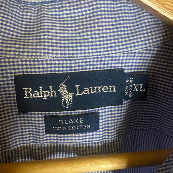 Polo Ralph Lauren Blake Light Blue checked Oxford button down Shirt XL cotton - Picture 3 of 5